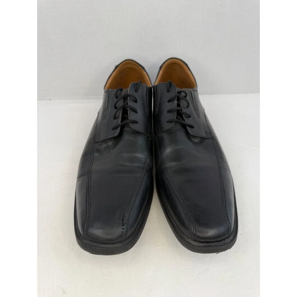 Clarks Collection Mens Black Leather Bicycle Toe Oxford Dress‎ Shoes Size 15 M